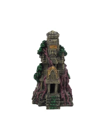 relaxdays Aquarium Deko "Tempel" in Grau - (B)15,5 x (H)26 x (T)13 cm