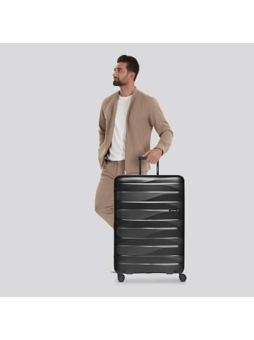 Bergpfeil Travel 4-Rollen Trolley L 75 cm mit Dehnfalte in black night metallic