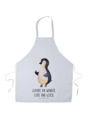 Mr. & Mrs. Panda Schürze Pinguin Marienkäfer mit Spruch in Weiß