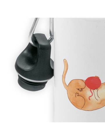 Mr. & Mrs. Panda Trinkflasche Katze Wolle ohne Spruch in Weiß