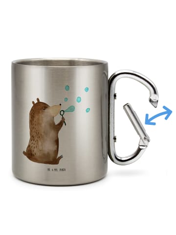 Mr. & Mrs. Panda Thermobecher Bär Seifenblasen ohne Spruch in Silber