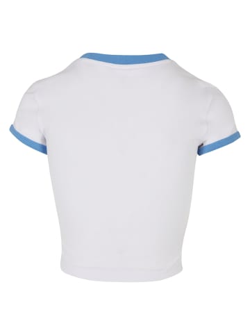 Urban Classics Cropped T-Shirts in white/horizonblue