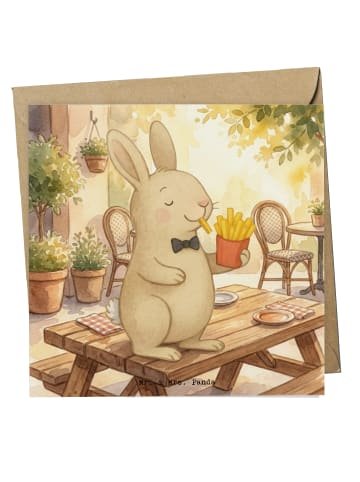 Mr. & Mrs. Panda Grußkarte Hase Pommes Design ohne Spruch in Weiß