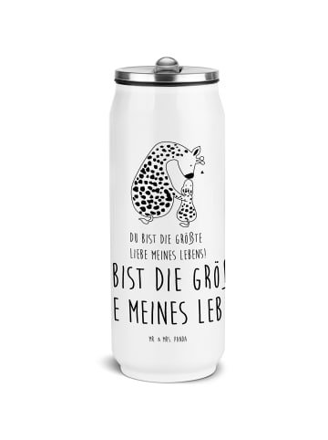 Mr. & Mrs. Panda Trinkflasche Giraffe Kind mit Spruch in Weiß