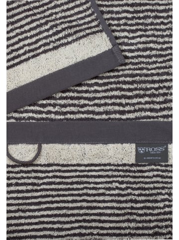 Ross 2 X Handtuch 2 X Duschtuch im Set Stripes in Dunkelgrau