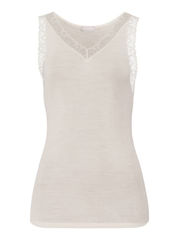 Hanro Trägertop Woolen Lace in misty white