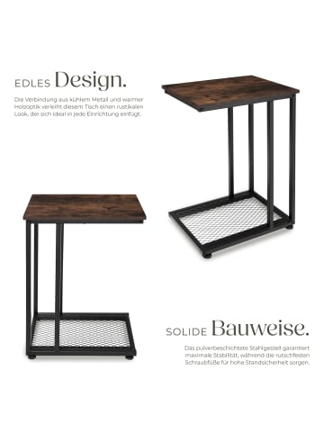 tectake Ablagetisch, 48 x 35 x 66 cm, Industrial Style, Holz und Stahl