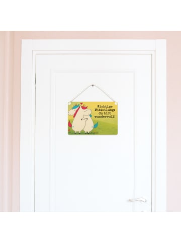 Mr. & Mrs. Panda holzbild Einhorn Mitteilung Design mit Spruch in Weiß