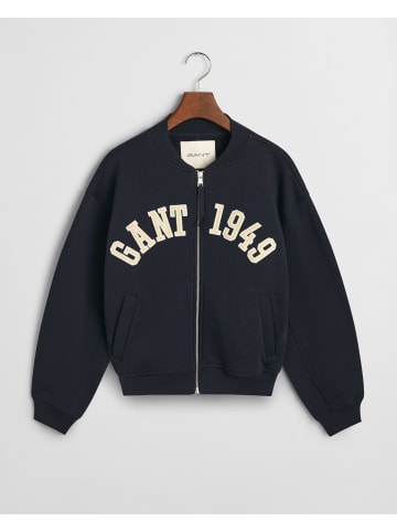 Gant 1949 Arch Bomber Sweatshirt in Evening Blue