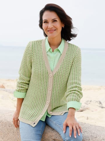 WITT WEIDEN Strickjacke in reseda-sand-gemustert