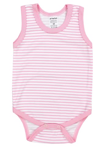 TupTam Baby Mädchen Achselbody 5er Pack in rosa/weiß