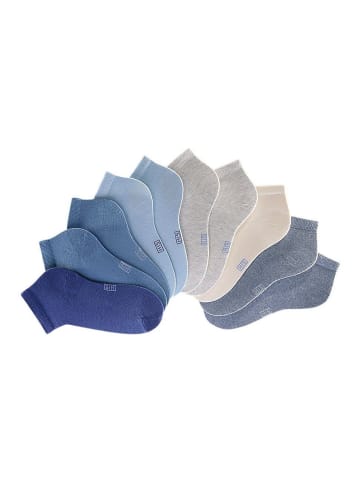 H.I.S Kurzsocken in 2x jeans meliert, 2x blau, 2x grau,  beige meliert
