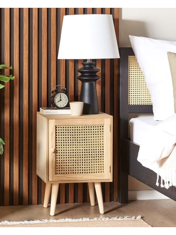 Beliani Nachttisch ALMO in Heller Holzfarbton - (W) 38 x (H) 56 x (L) 30 cm