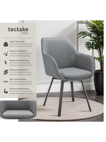 tectake Drehbarer Armlehnstuhl, Belastbarkeit 120 kg, 57 x 59 x 88 cm