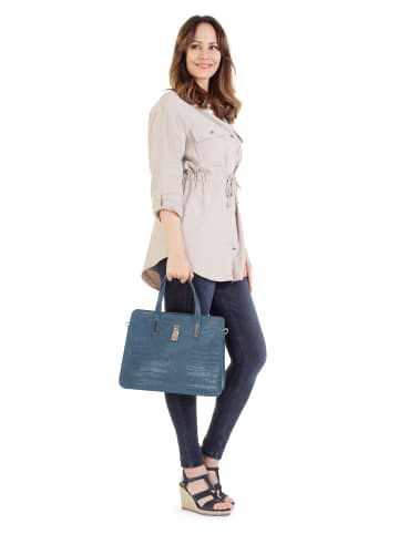 Cluty Handtasche echt Leder in blau