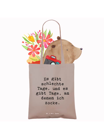 Mr. & Mrs. Panda Shopping Tasche Spruch Schlagzeug Magie mit Spruch in Braun Pastell