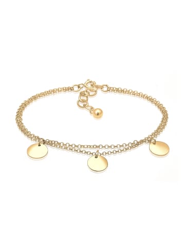 Elli Armband 925 Sterling Silber Geo, Kreis, Plättchen in Gold
