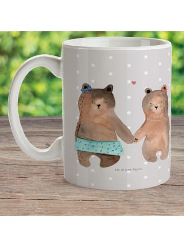 Mr. & Mrs. Panda Camping Tasse Bär Freundin ohne Spruch in Grau Pastell