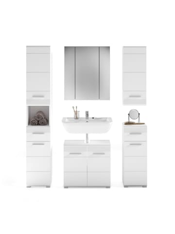 ebuy24 Badmöbelset Linus (5-teilig) Weiß 151 x 34 cm
