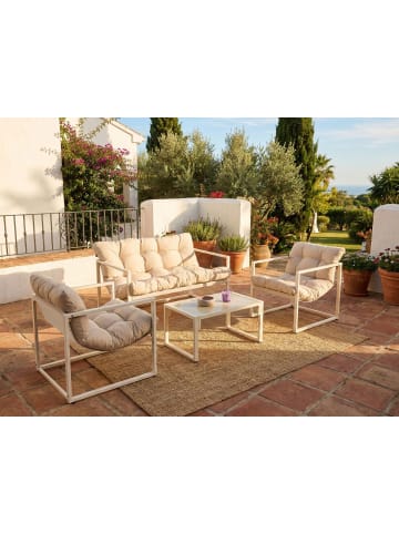 Beliani 4-tlg Sitzgruppe GARDA in Beige