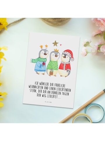 Mr. & Mrs. Panda Grußkarte Winterzeit Heilige drei Könige mit Sp... in Weiß