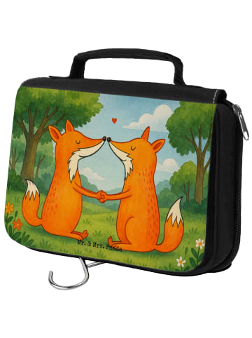 Mr. & Mrs. Panda Kulturbeutel Füchse Liebe Design ohne Spruch in Weiß