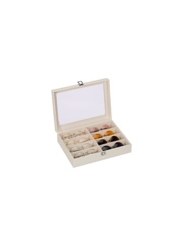 relaxdays Brillenbox in Weiß - (B)33,5 x (H)8,5 x (T)24,5 cm