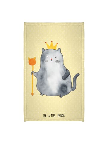 Mr. & Mrs. Panda handtuch gäste wc Katze König ohne Spruch in Gelb Pastell