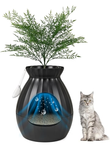 COSTWAY Katzentoilette mit elektronischer Geruchsentfernung in Schwarz