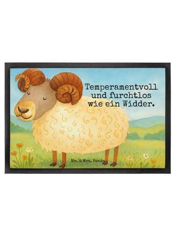 Mr. & Mrs. Panda Schmutzmatte Sternzeichen Widder Design mit Spruch in Weiß