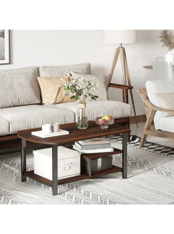 HOMCOM Couchtisch-100L x 60B x 46H cm-Braun