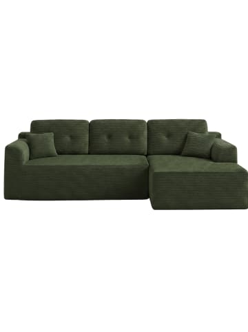 VASAGLE Ecksofa Camila in Waldgrün - (B)242 x (H)73 x (T)152 cm