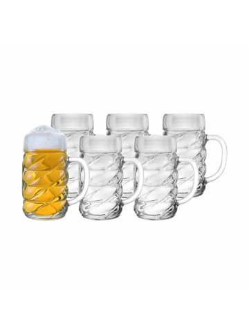 Stölzle 6er Set Bierkrüge Diamond 500 ml in transparent