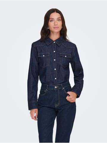 ONLY Jeanshemd in Dark Blue Denim