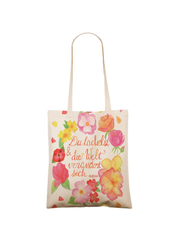 Mr. & Mrs. Panda shopping bag Du Lächelst mit Spruch in Bunt