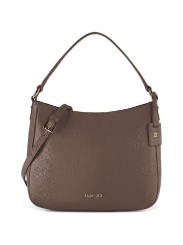 Lazarotti Bologna Leather Hobo Schultertasche Leder 27 cm in taupe