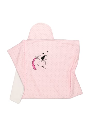 BABY LAL® Badetuch mit Kapuze "EINHORN" in Rosa - (L) 72 x (B) 95cm