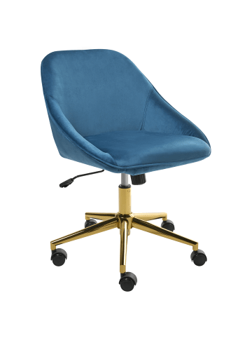 Beliani Bürostuhl BARDSDALE in Blau/Gold/Schwarz - (W) 54 x (H) 77 x (L) 54 cm