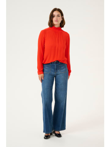 Kaffe Langarm-Bluse Trine in Fiery Red