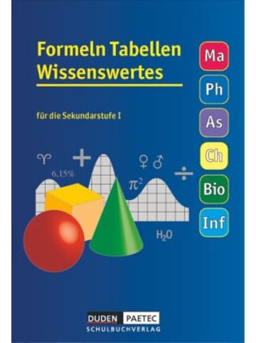 Duden Schulbuch Buch - Formeln Tabellen Wissenswertes - Für die Sekundarstufe I - Mathemat