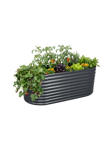 relaxdays Hochbeet in Anthrazit - (B)200 x (H)80 x (T)100 cm