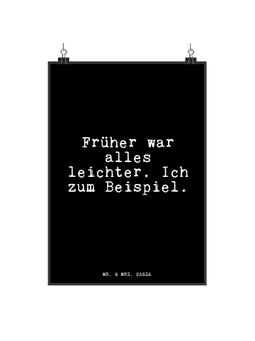 Mr. & Mrs. Panda Bild Früher war alles leichter.... mit Spruch in Schwarz