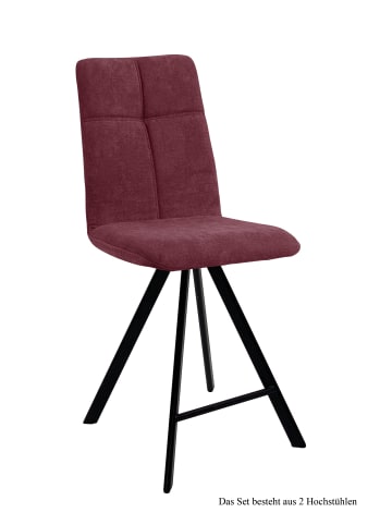 58 aufm Kessel THEKENSTUHL drehbar (2er-Set) Drucill 47x109x60 Schwarz/Marsala