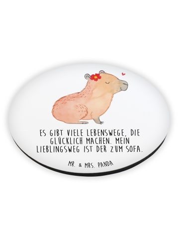 Mr. & Mrs. Panda magnet Capybara Blume mit Spruch in Weiß