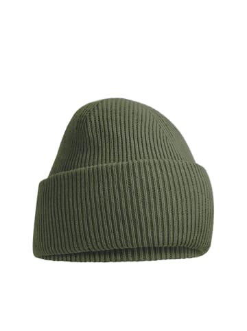 Yuhu Beanie aus recyceltem Polyester Unisex für Herbst und Winter in Olivgrün