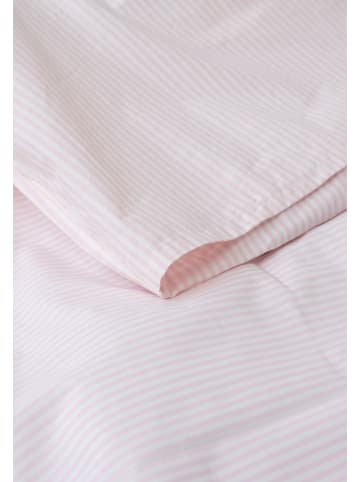 MELA Perkal Bettwäsche Set Style MAJULI Stripes in rose - naturweiss gestreift