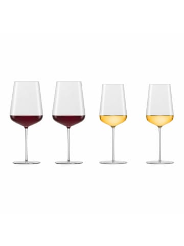 Zwiesel Glas 4er Set Chardonnay und Bordeaux Weingläser Vervino in transparent