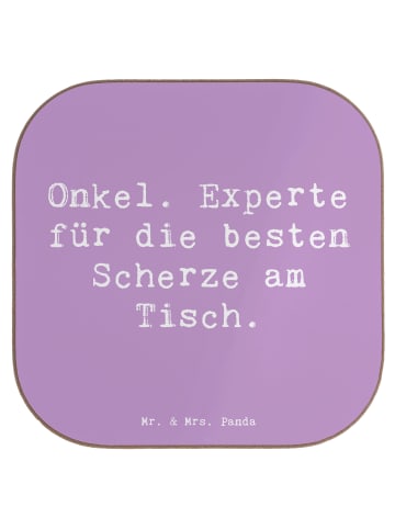 Mr. & Mrs. Panda Untersetzer Spruch Onkel Scherzkönig mit Spruch in Lavendeltraum