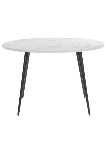 Beliani Esszimmertisch ODEON in Weiß/Schwarz - (W) 120 x (H) 76 x (L) 120 cm