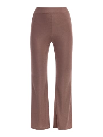 faina Damen Jersey-Hose Mit Glanzgarn in Altrosa